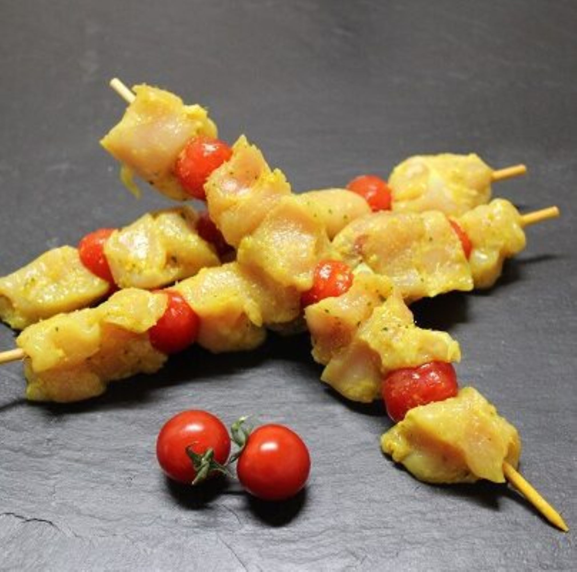 Brochette de porc au curry